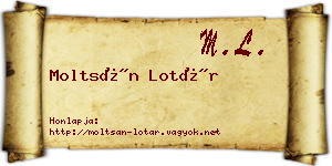 Moltsán Lotár névjegykártya